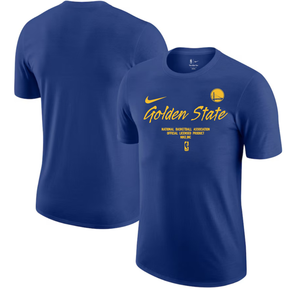 Men 2025 NBA Golden State Warriors Blue Nike T shirts style 3